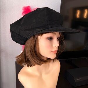Vintage Black Pageboy Cap